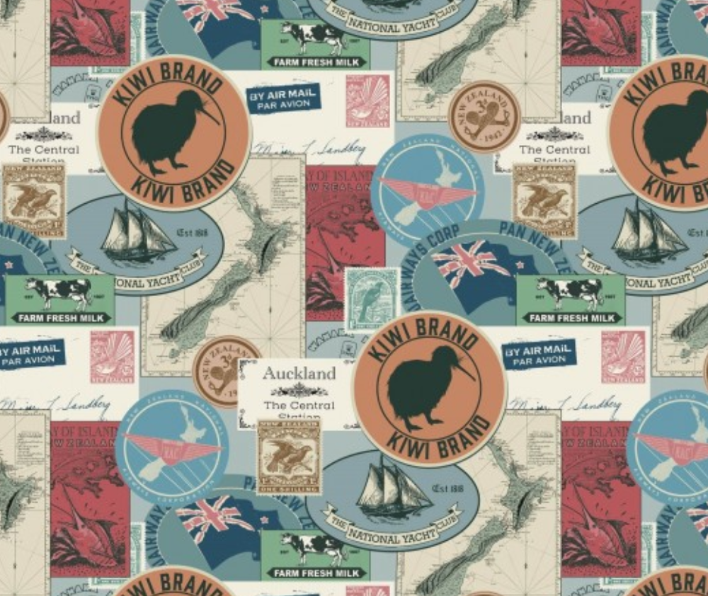 Kiwiana Vintage Days Collage - 0.1m