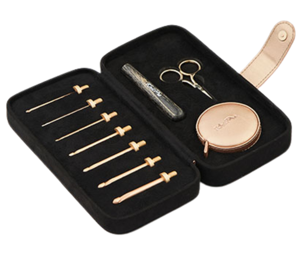 Knitpro Oasis Rose Gold Interchangeable Crochet Hooks Set – Starter