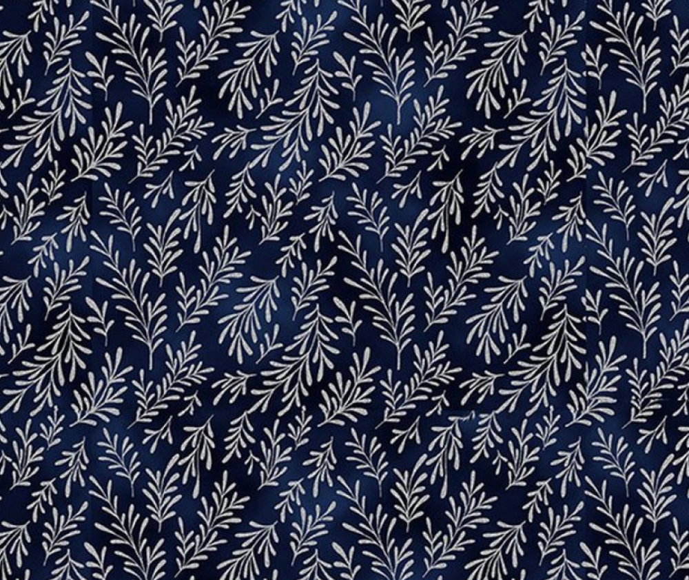 Leaves Midnight/Silver - 0.1m