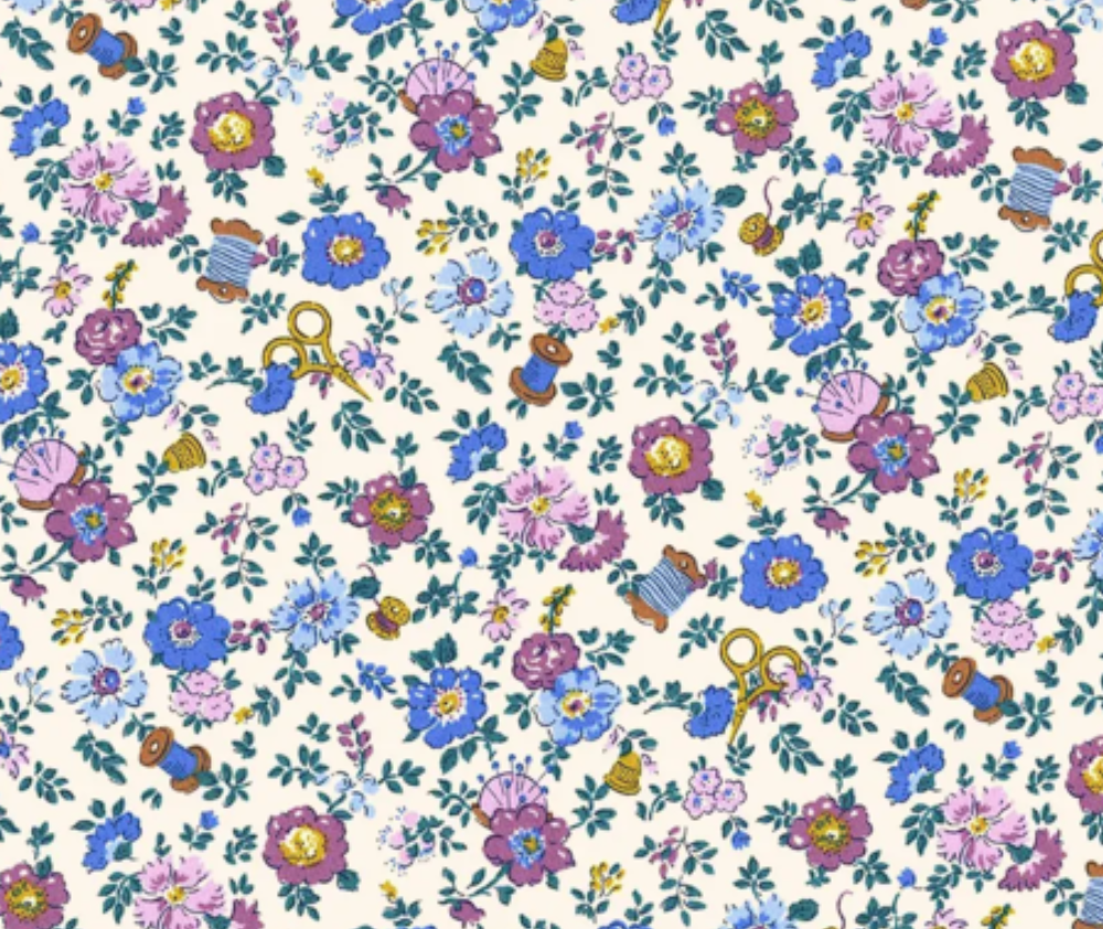 Liberty Tudor Celebration Floral A White - 0.1m