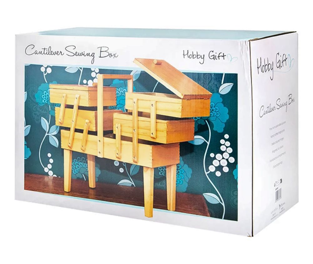 Milward Sewing Box Cantilever - Pine 21.2 x 41.9 x 44.7cm
