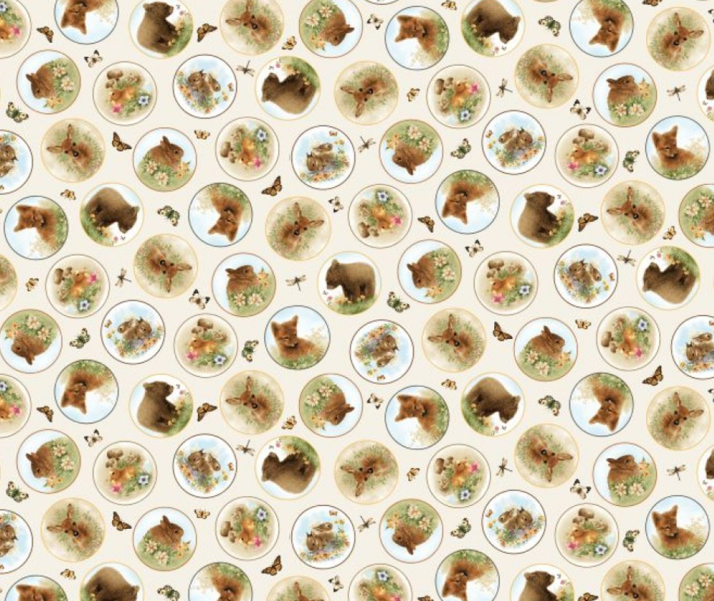 Young of the Year Henry Glass Medallions Cream - 0.1m