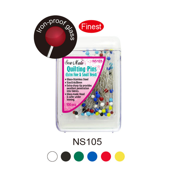 Sew Mate Extra Fine Quilting Glass Headed Pins 0.4mm X 36mm