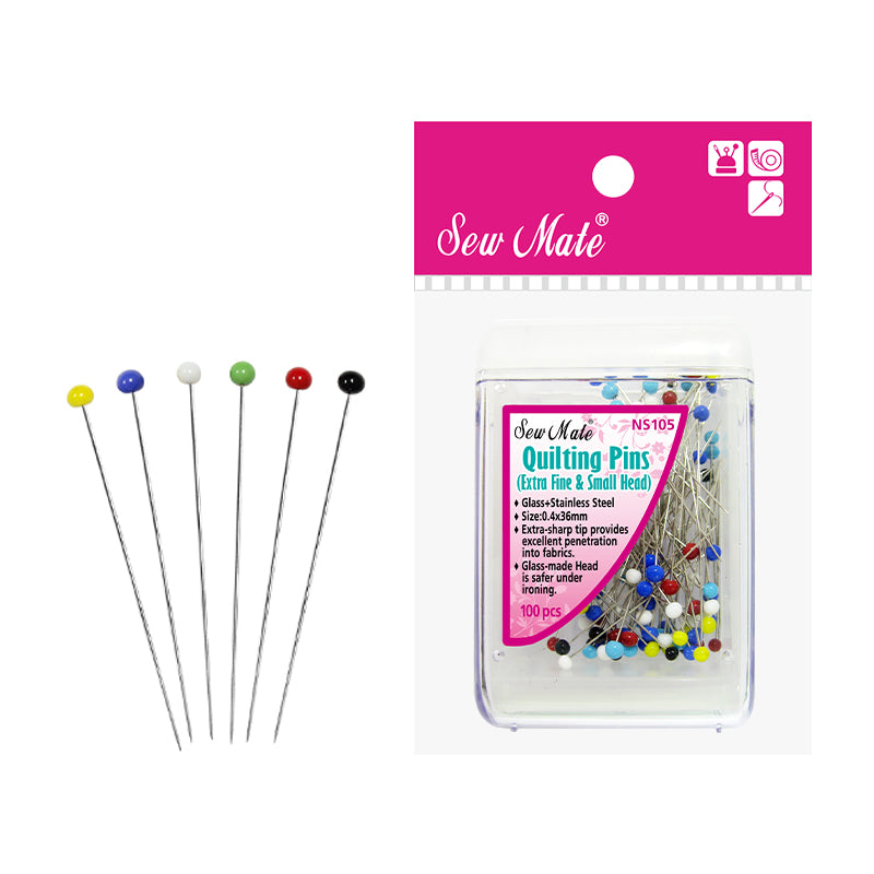 Sew Mate Extra Fine Quilting Glass Headed Pins 0.4mm X 36mm