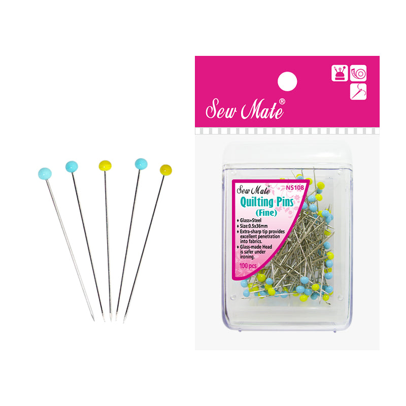 Sew Mate Fine Quilting Glass Headed Pins 0.5mm X 36mm