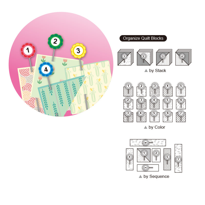 Sew Mate Numbered Quilting Pins