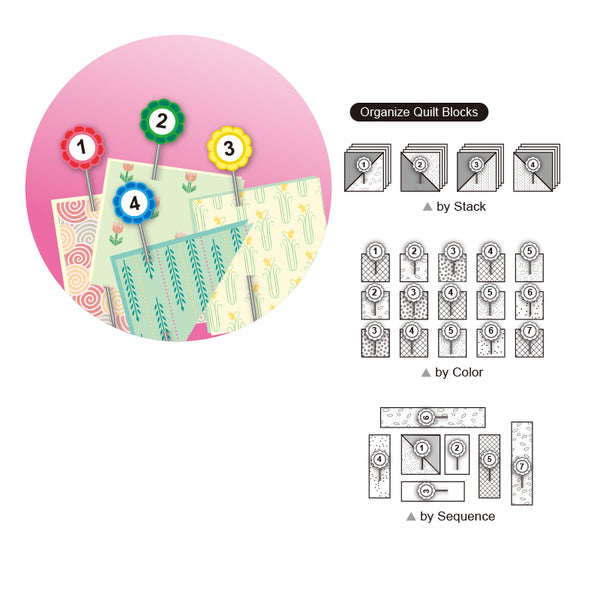 Sew Mate Numbered Quilting Pins