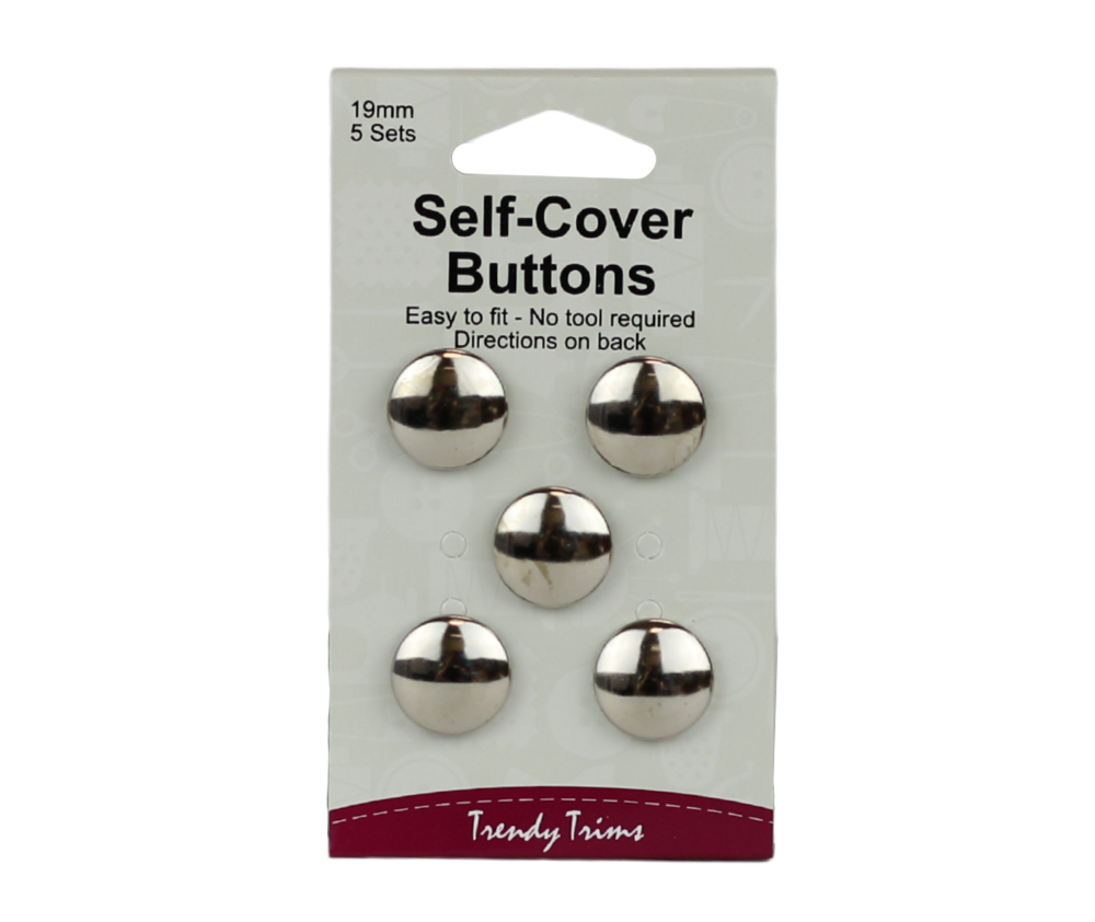 Hemline Nickel Self Cover Buttons - Various Sizes