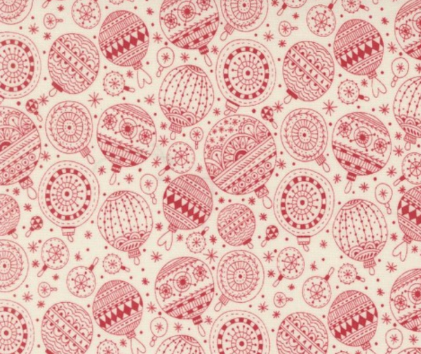 Ornaments Red 100% Cotton - 0.1m