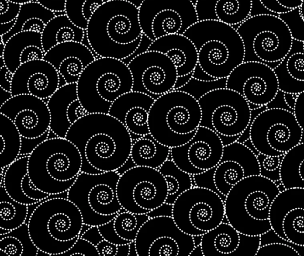 Salt and Pepper White Swirls on Black