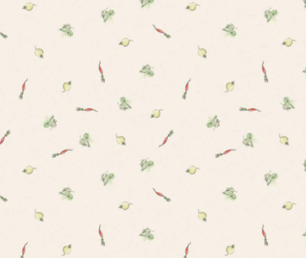 Tale of Peter Rabbit Veges Cream 100% Cotton - 10cm Increments