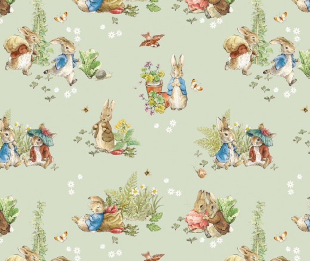 Peter Rabbit Green Rabbit Name Peter Rabbit & Benjamin Bunny Green - 0.1m – Sew It