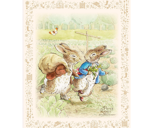 Peter Rabbit & Benjamin Bunny Panel 90cm Wide