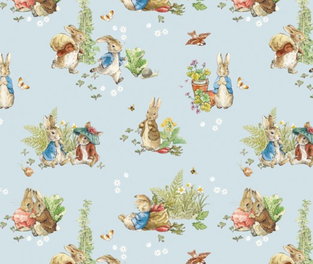 Peter Rabbit & Benjamin Bunny Sky Blue - 0.1m