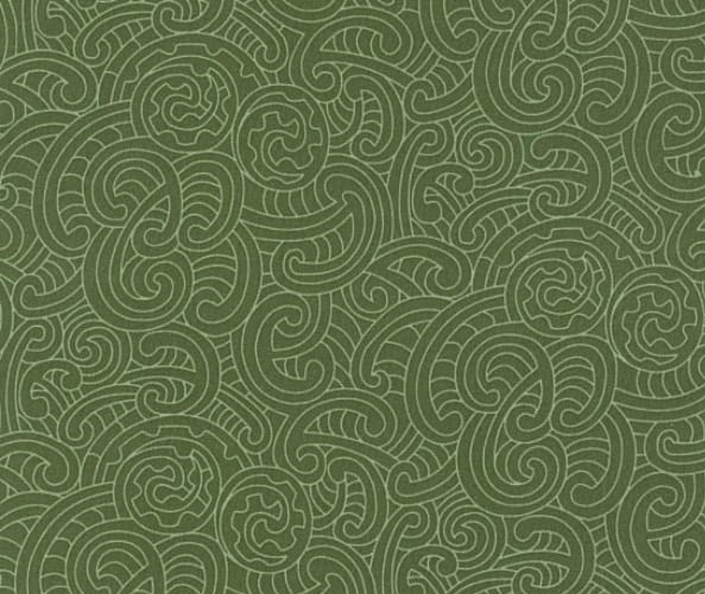 Quilt Backs Ponga Koru Green