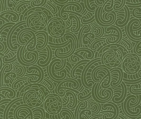 Quilt Backs Ponga Koru Green
