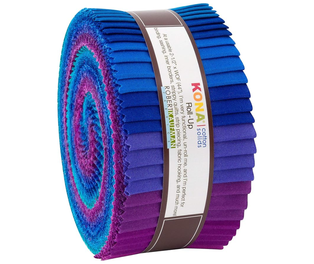 Peacock 40-Piece Roll Up - Kona Cotton