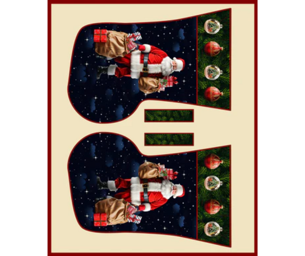 Santas Ready Stocking Panel 90cm Wide