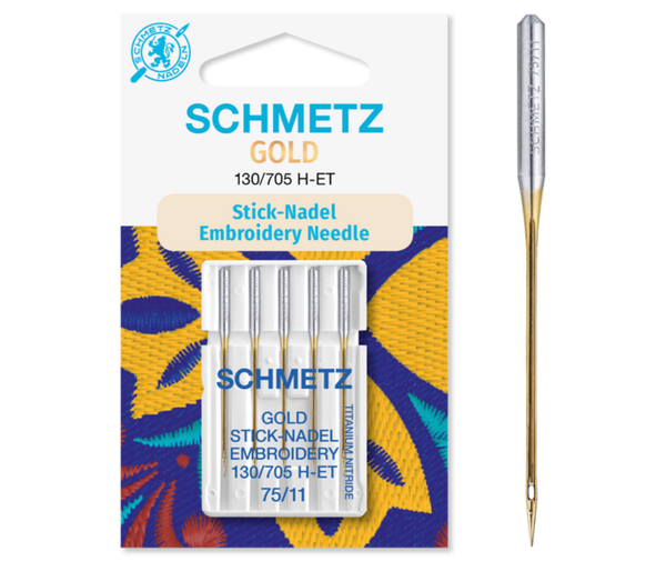 Schmetz GOLD Embroidery Domestic Needle 75/11