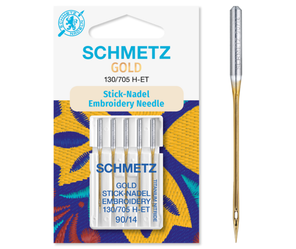 Schmetz GOLD Embroidery Domestic Needle 90/14