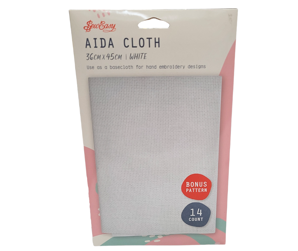 Sew Easy Aida Cloth 36cm x 45cm 14 Count – White