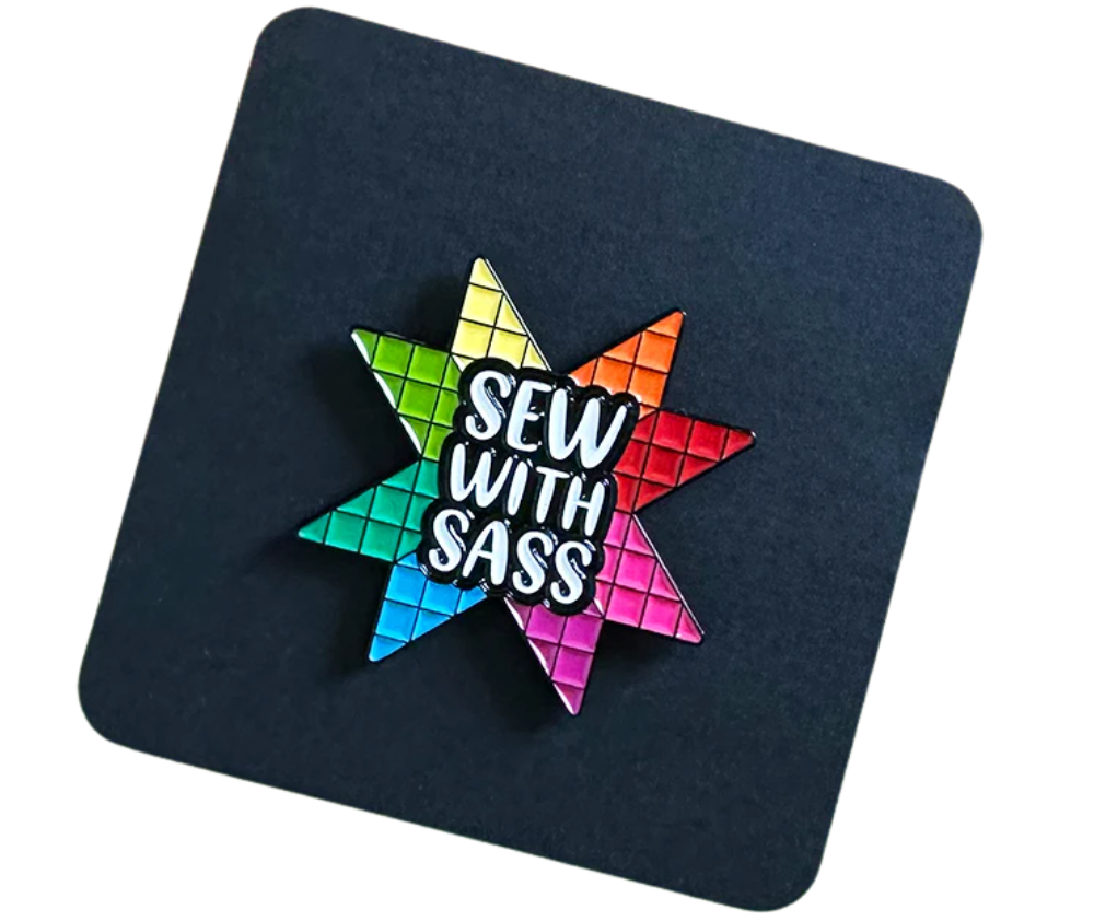 Sew With Sass Enamel Pin
