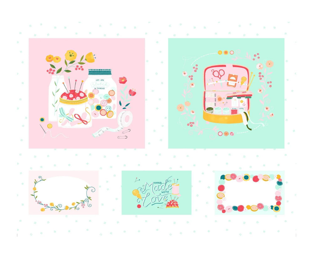 Sew Wonderful 100% Cotton Fabric - 60cm Panel