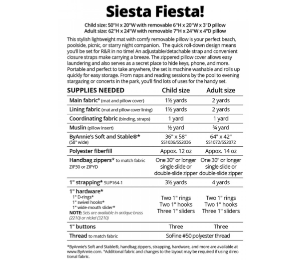 Siesta Fiesta - ByAnnie Pattern