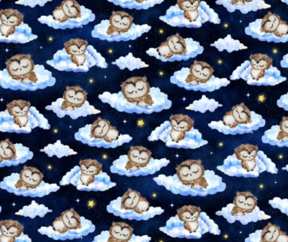 Owl Always Love You Sleeping Owls Navy - CD3295-NAVY - 10cm Increments