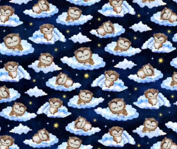 Owl Always Love You Sleeping Owls Navy - CD3295-NAVY - 10cm Increments