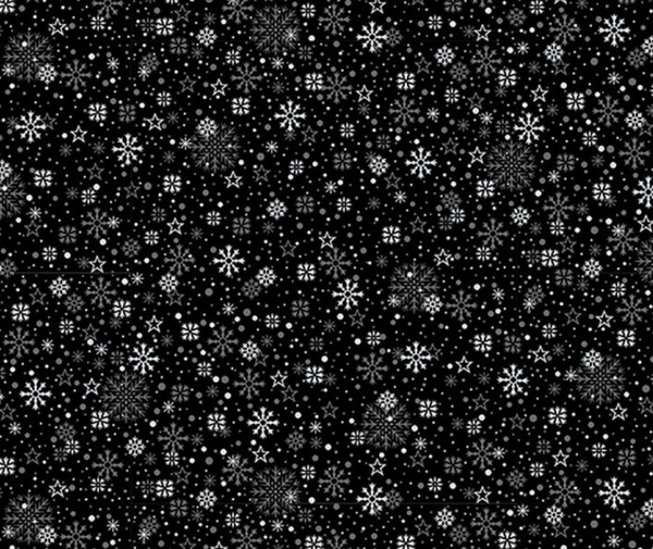 Stars and Snow Flakes - Onyx/Silver - 0.1m