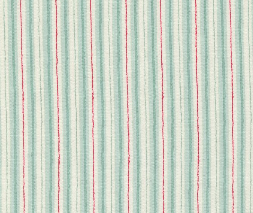 Summer Stripe Aqua 100% Cotton - 10cm Increments
