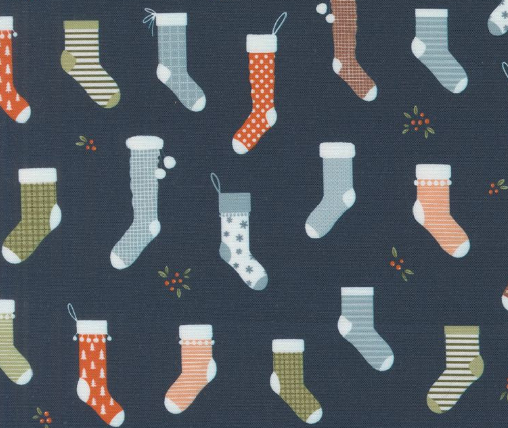 Sweet Stockings Midnight - 0.1m 100% Cotton Fabric
