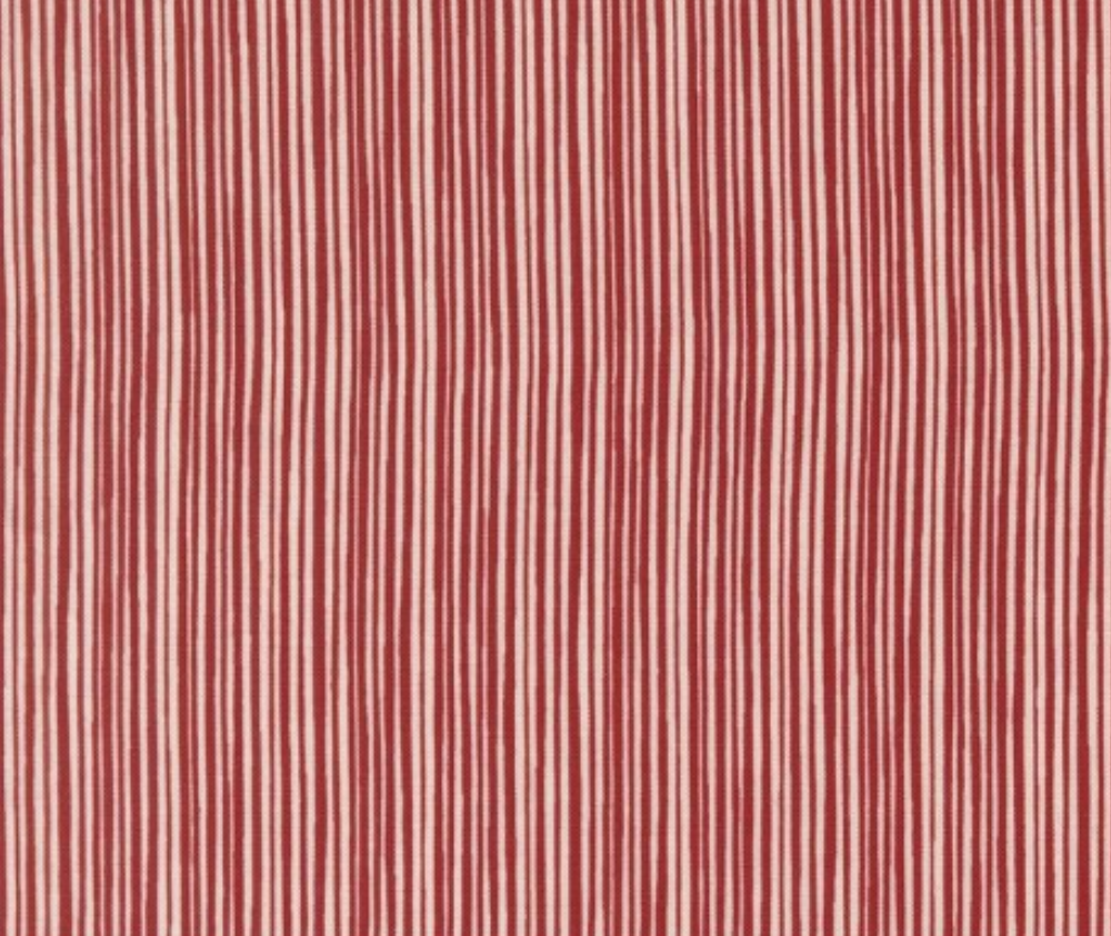 Christmas Tiny Stripe Red 100% Cotton - 0.1m
