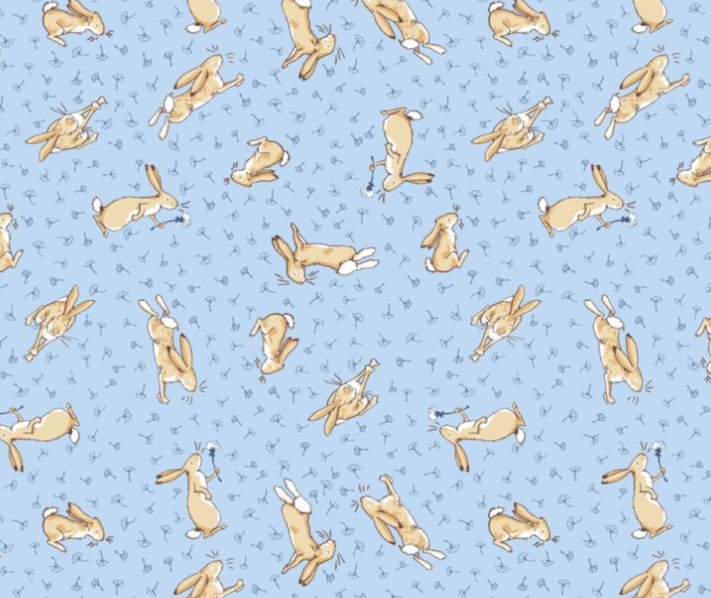 Tossed Bunnies - Denim - 10cm Increments