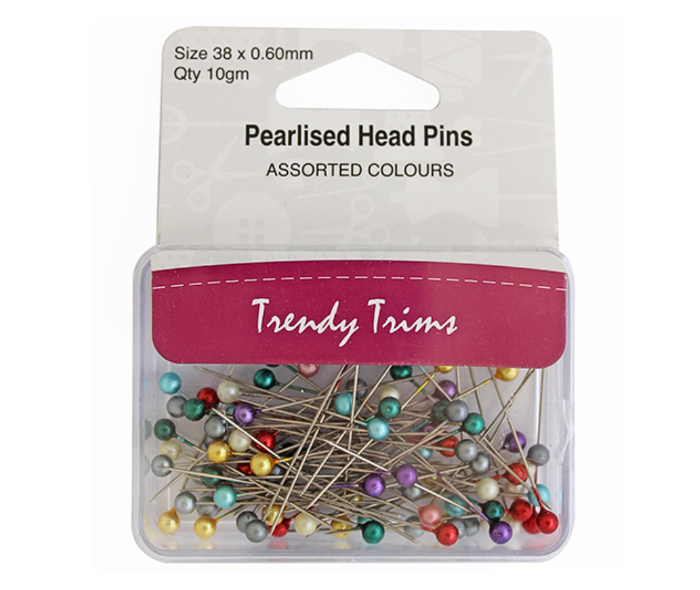 Trendy Trims Pearlised Head Pins 38 x 0.60mm