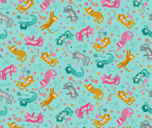 Whiskers Playful 100% Cotton - 10cm Increments