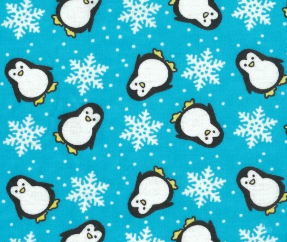 Wincyette Penguins  100% Cotton Fabric