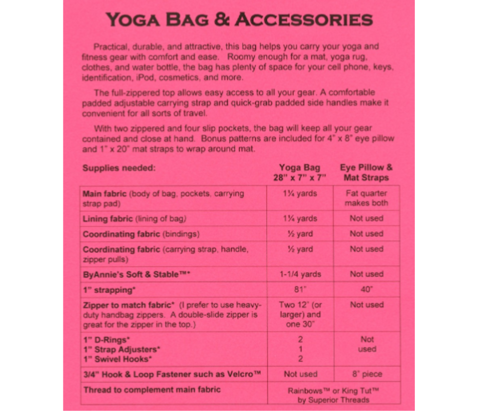 Yoga Bag - ByAnnie Pattern