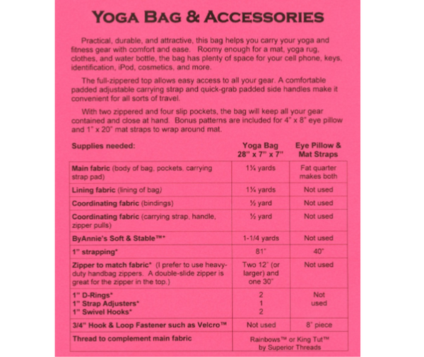Yoga Bag - ByAnnie Pattern