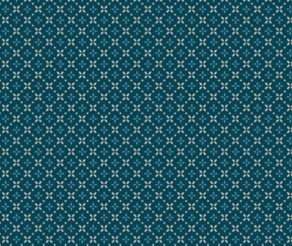 Cosy House Navy - 100% Cotton Fabric - 10 cm Increments