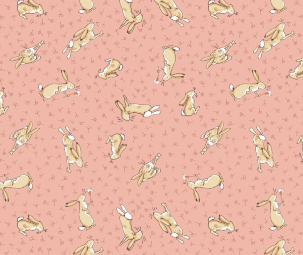Tossed Bunnies - Coral - 10cm Increments