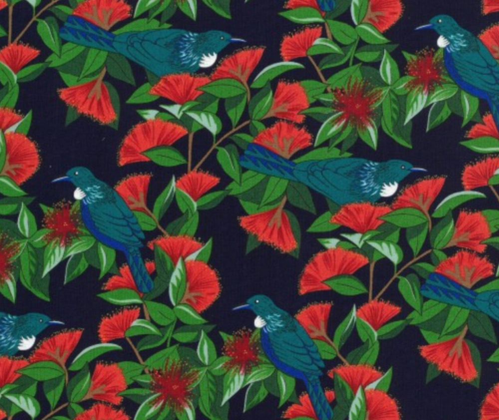 Tui & Pohutukawa - 100% Cotton - 10cm Increments