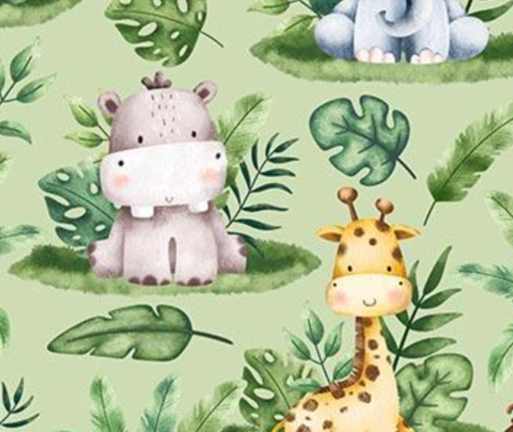 Wee Safari Feature Animals 100% Cotton - 10cm Increments