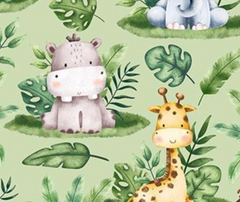 Wee Safari Feature Animals 100% Cotton - 10cm Increments