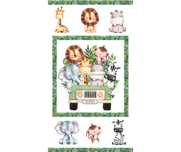 Wee Safari Panel (65cm) 100% Cotton