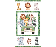 Wee Safari Panel (65cm) 100% Cotton