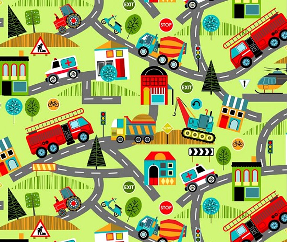Around Town 100% Cotton Fabric - 10cm Increments