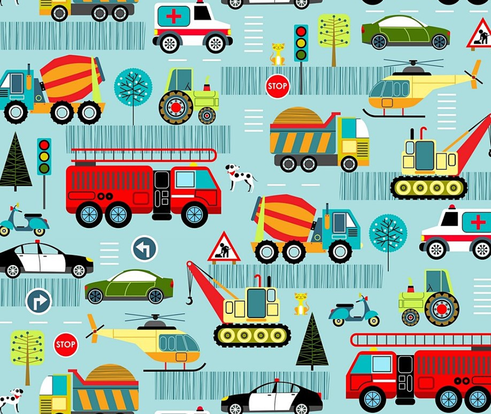 Around Town 100% Cotton Fabric - 10cm Increments