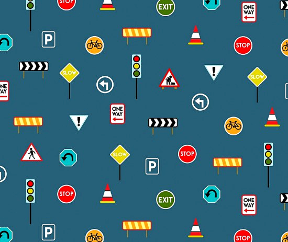 Around Town 100% Cotton Fabric - 10cm Increments